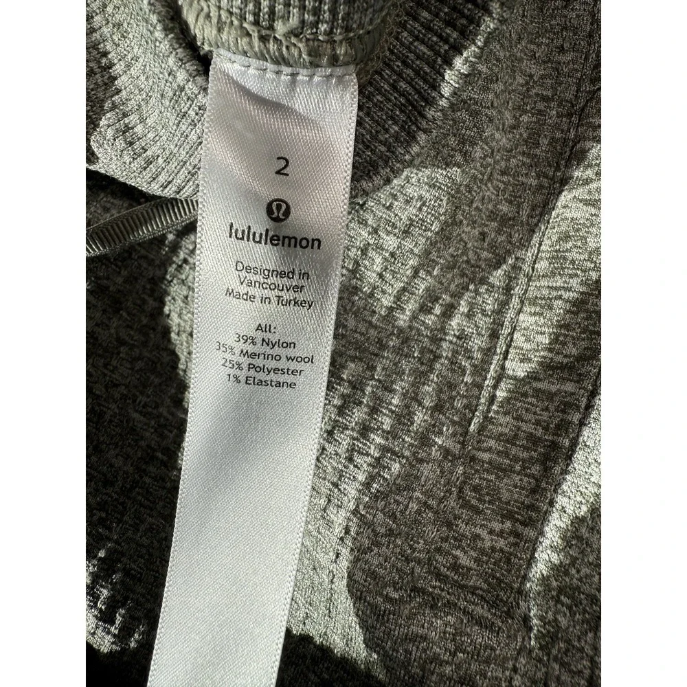 Lululemon Engineered Warmth Joggers Womens 2 Green Gray?‎ Merino Wool Knit Blend
